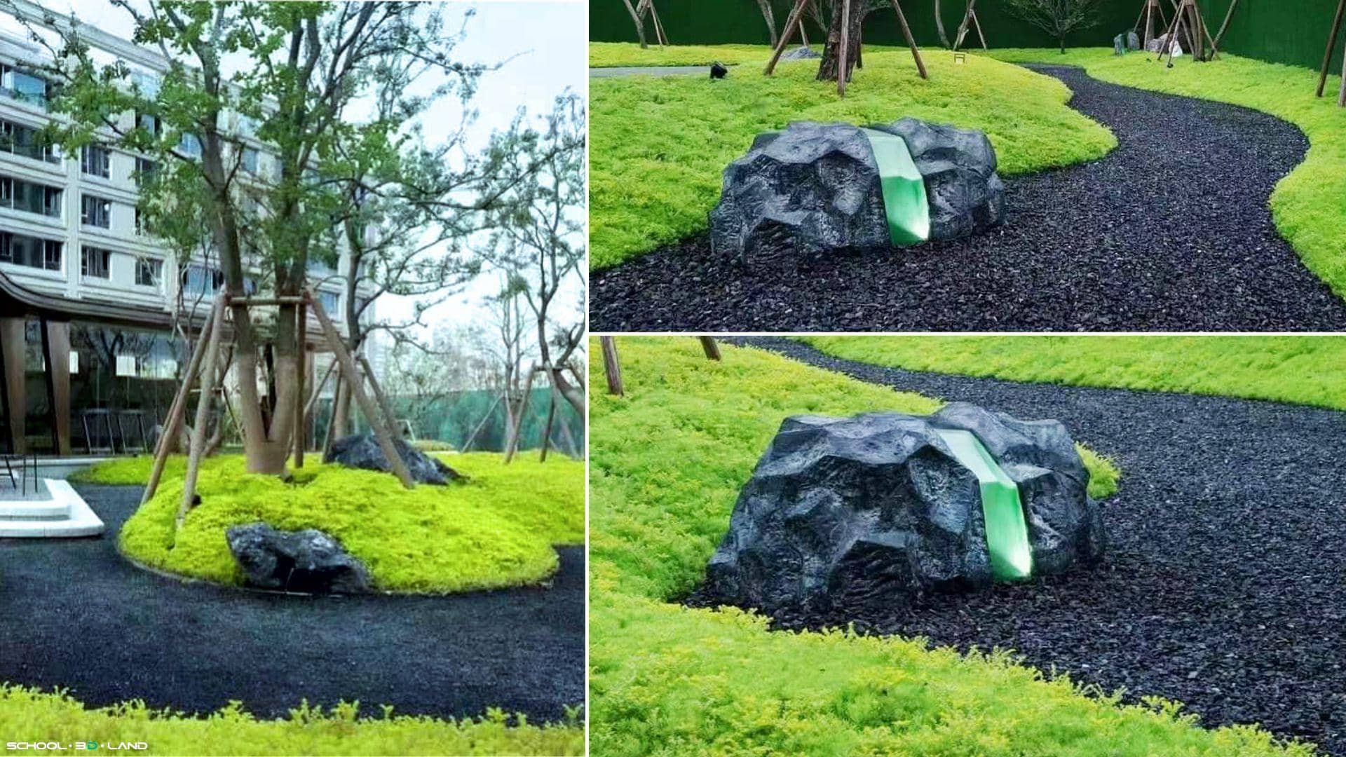 Искусственные камни в современном японском саду